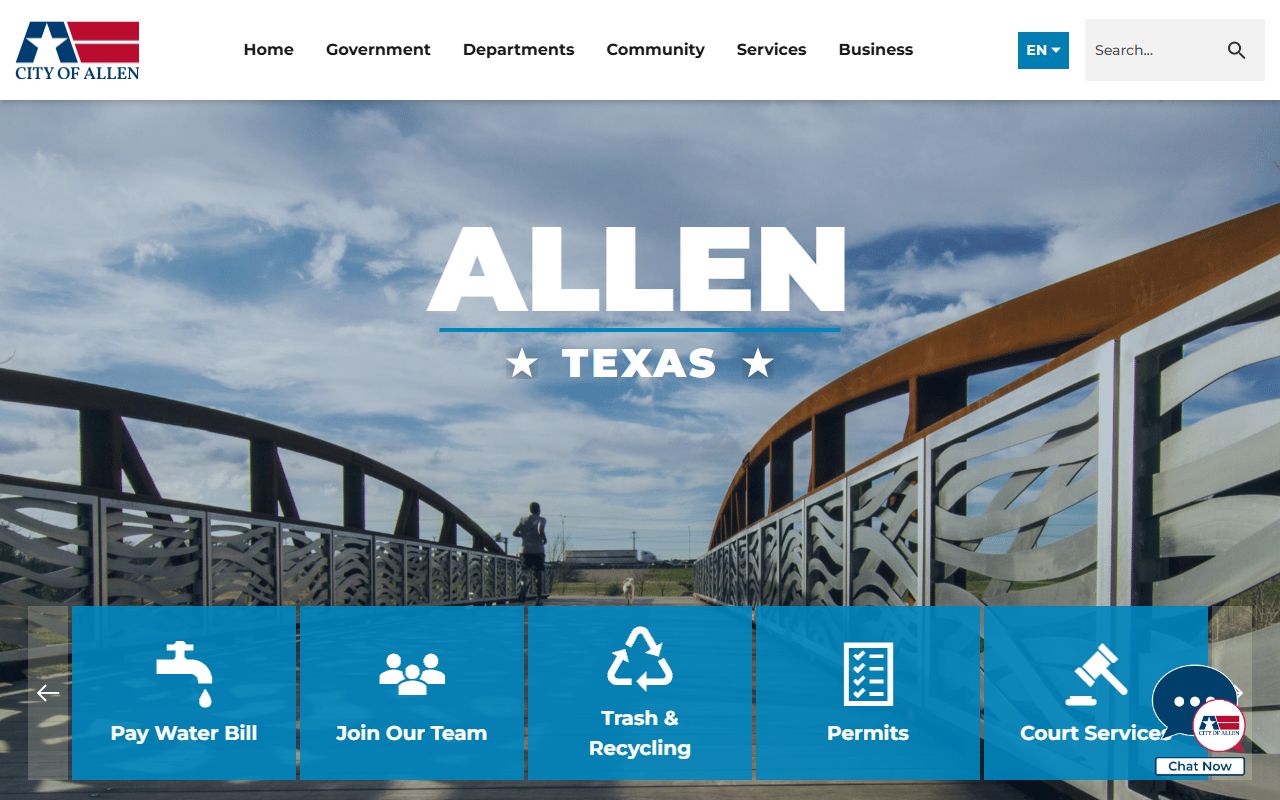 City of Allen official website for death index information