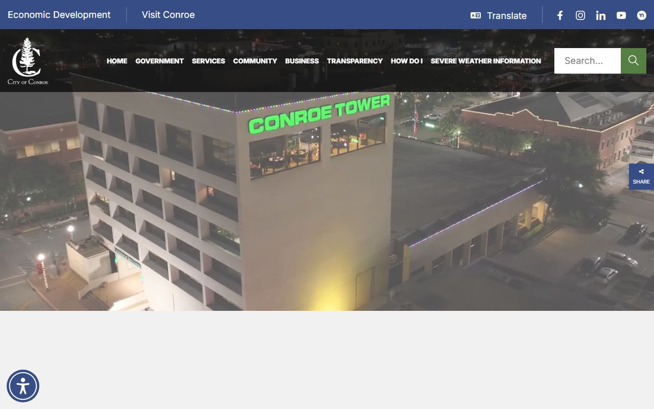 City of Conroe website for Conroe death index