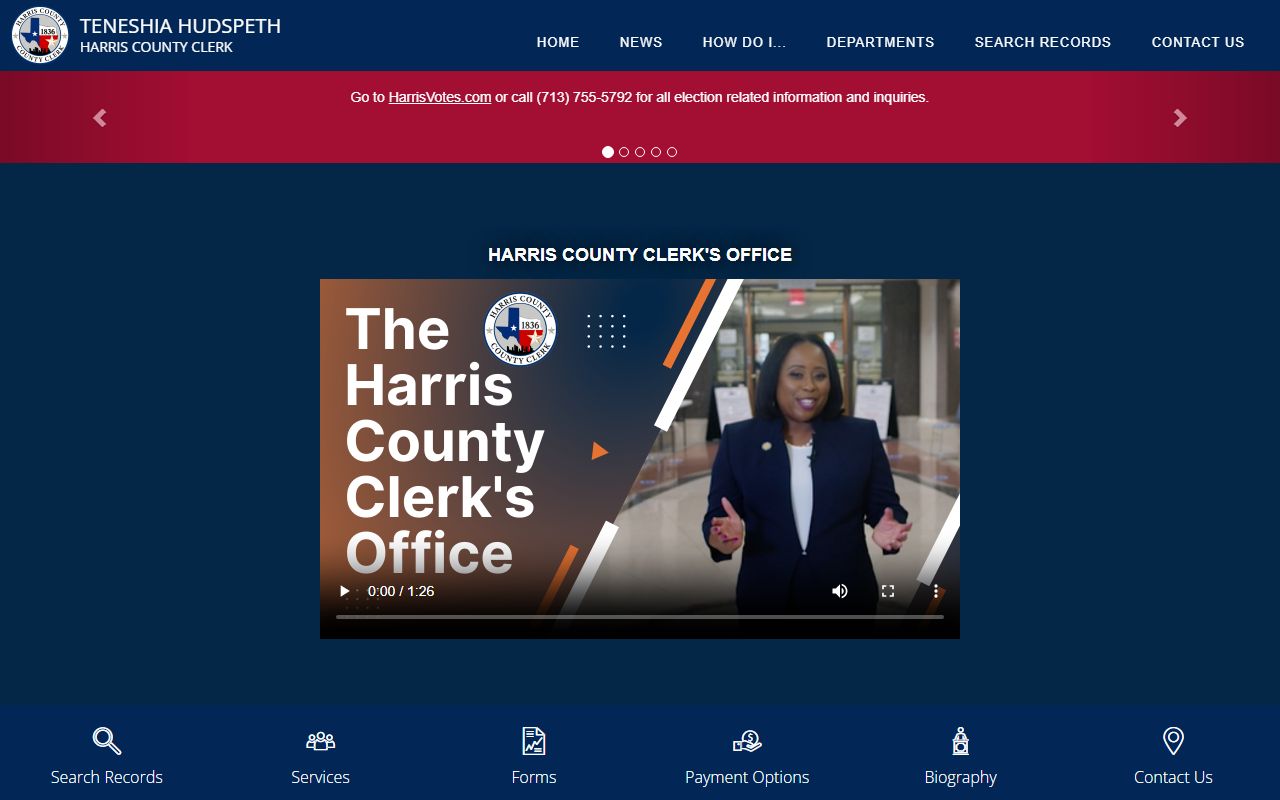 Harris County Clerk office for Houston area death records