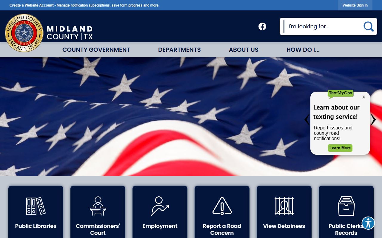 Midland County website for Midland death index