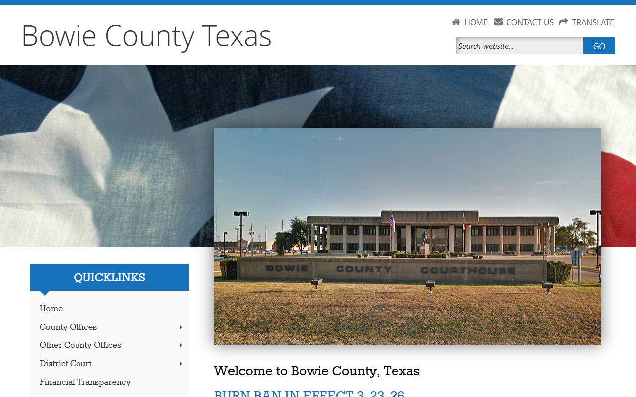 Bowie County Death Index - Bowie County Clerk website