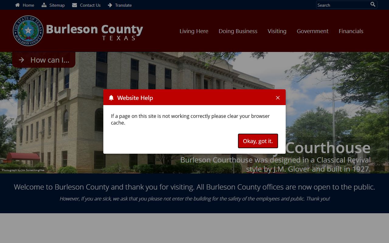 Burleson County Death Index - County Clerk Website